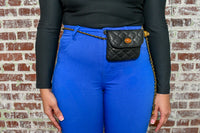 LAILA FAUX LEATHER QUILTED BELT PURSE